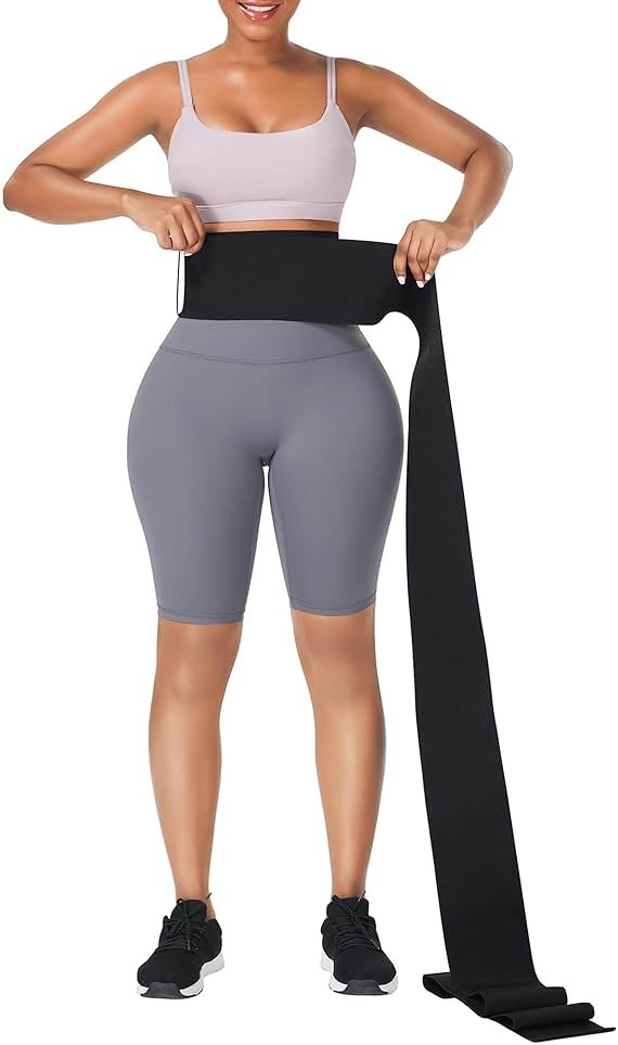 FeelinGirl Waist Trainer for Women Bandage Wrap Trimmer Belt Long Torso Tummy Wraps Belly Body Shaper Waist Trimmer Belt - Product Image