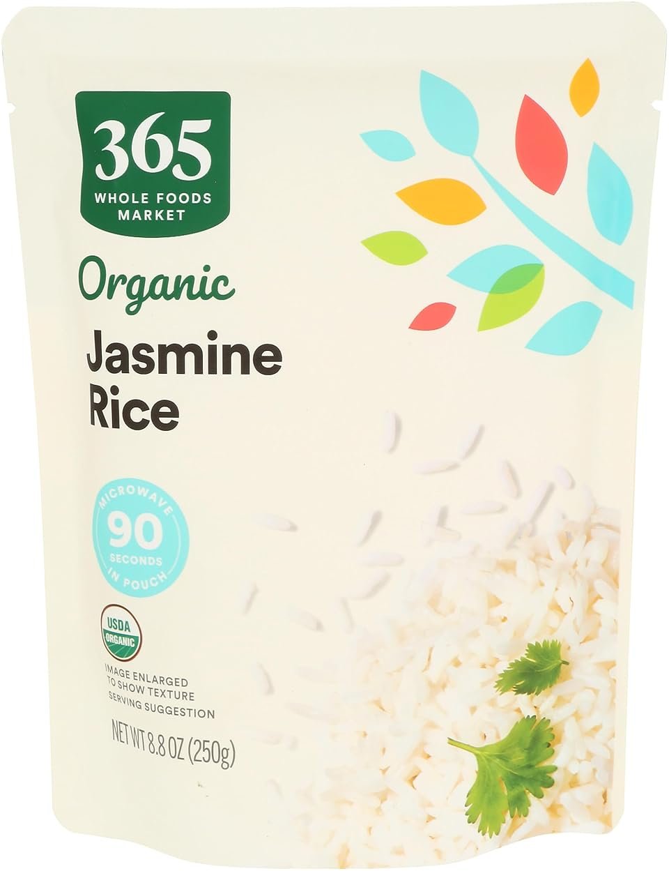 365 by Whole Foods Market, Organic Jasmine Rice, 90-Second Microwave in Pouch, 9 Ounce - Product Image