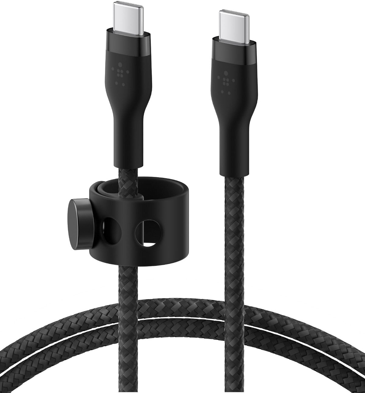 Belkin BoostCharge Pro Flex Braided USB-C to USB-C Charger Cable (2M/6.6ft), USB-IF Fast Charging Cable for iPhone 16 Series, Macbook Pro, iPad Pro, Galaxy S25, S24, Nintendo Switch 2 & More - Black - Product Image