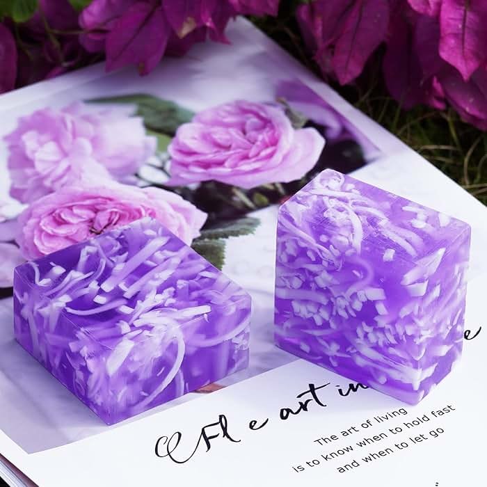 2 PCS Yoni Soap Bars for Women, 100% Handmade Natural PH Balanced & V Cleansing Bar Soap for Women, Natural Soap Bar with Bubble Foam Net, Bath Wash Odor Remover 3.53oz/100g (purple) - Product Image
