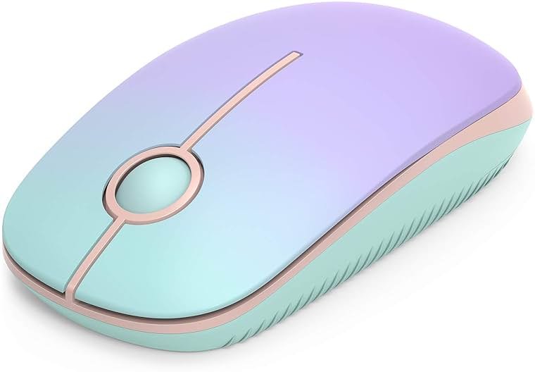 Unipows Wireless Mouse - 2.4G Slim Portable Computer Mouse with Nano Receiver, Less Noise Mobile Optical Mice for Notebook, PC, Laptop, Desktop (Gradient Mint Green) - Product Image