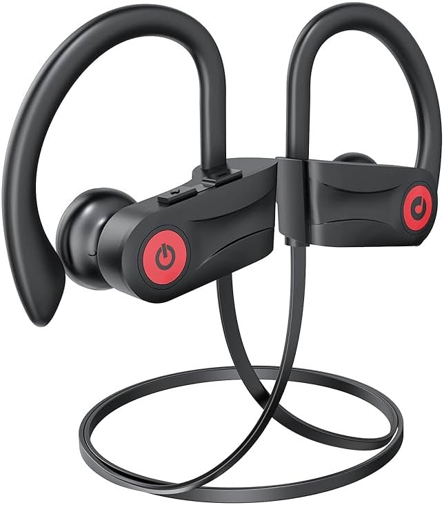 Boean Bluetooth Headphones, Wireless Headphones with 16 Hours Playtime Bluetooth 5.3 Wireless Earbuds HD Stereo Sound IPX7 Waterproof Earphones AI Music Generation Workout Headset for Running Sports - Product Image