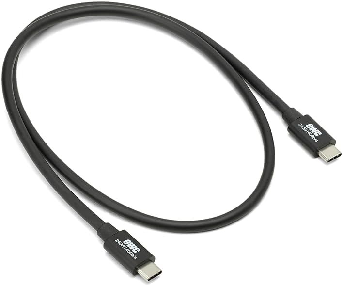 OWC 28-Inch Thunderbolt 4 and USB-C Cable with 40 GBPS Data Transfer, 240W Power Charging and 8K Video Capability (Black) - Product Image