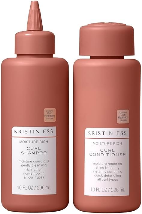 Kristin Ess Hair Curl Shea Butter Shampoo and Conditioner Set for Curly Hair Bounce + Shine - Anti Frizz Moisture + Deep - Clean + Vegan Product for All Curls 2A-4C - Product Image