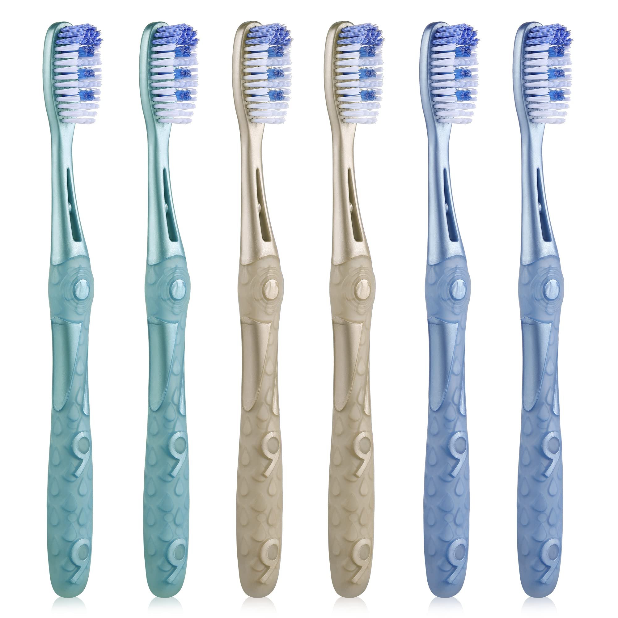 Oralphi Medium Toothbrushes for Adults, Whitening Toothbrush with Spiral Medium Bristles for Smoke Tea Coffee Stain, Deep Plaque Removal, Rounded Bristle Tips for Gentle Cleaning - Product Image