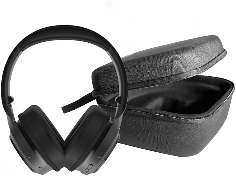 WYZE Noise Cancelling Headphones and Hard Case for Travel, Wireless Over The Ear Bluetooth Headphones with Active Noise Cancellation, Transparency Mode, Clear Voice Pick-up, Alexa Built-in - Product Image