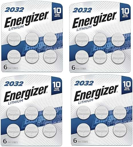 Energizer CR2032 Batteries, 3V Lithium Coin Cell 2032 Watch Battery,White (24 Count) - Product Image