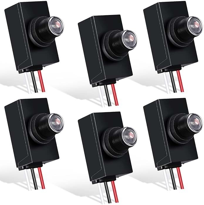 Flutesan 6 Packs Dusk to Dawn Sensor for Outdoor Lighting 100-277V Photoelectric Switch Photocell Light Sensor for Most Outdoor Lighting Fixtures - Product Image