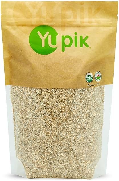 Yupik Organic Oat Bran, Gluten-Free, 2.2 lb (35.2 oz), Non-GMO, Kosher, Vegan, Raw, Made from Hull of Whole Grain Oats, Good Source of Fiber, Ideal for Baking & Cooking - Product Image