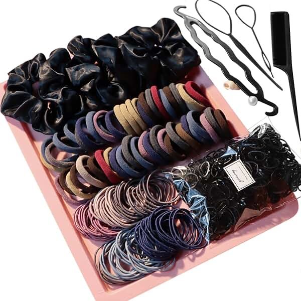 YANRONG 755PCS Hair Accessories for Woman Set Seamless Ponytail Holders Variety Hair Scrunchies Hair Bands Scrunchy Hair Ties For Thick and Curly (Mix) - Product Image