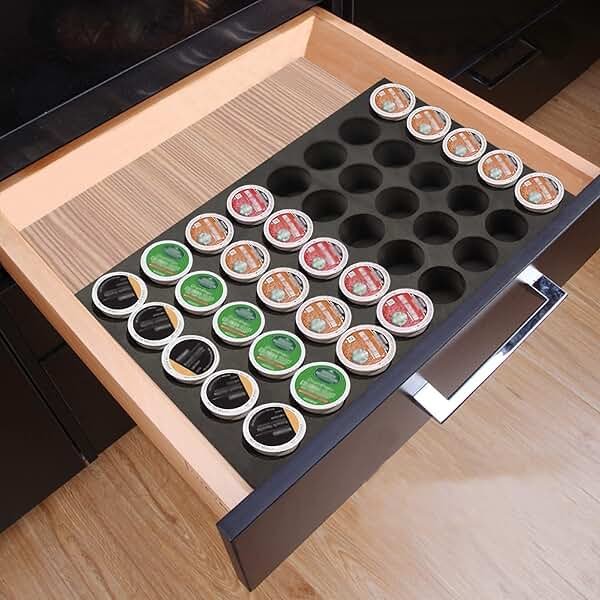 Coffee Pod Holder Compatible with KCup Keurig Pods Coffee Holder Drawer Organizer Tray for Kitchen Office Home Holds 40 Coffee Pods (16.5” X 11”) - Product Image