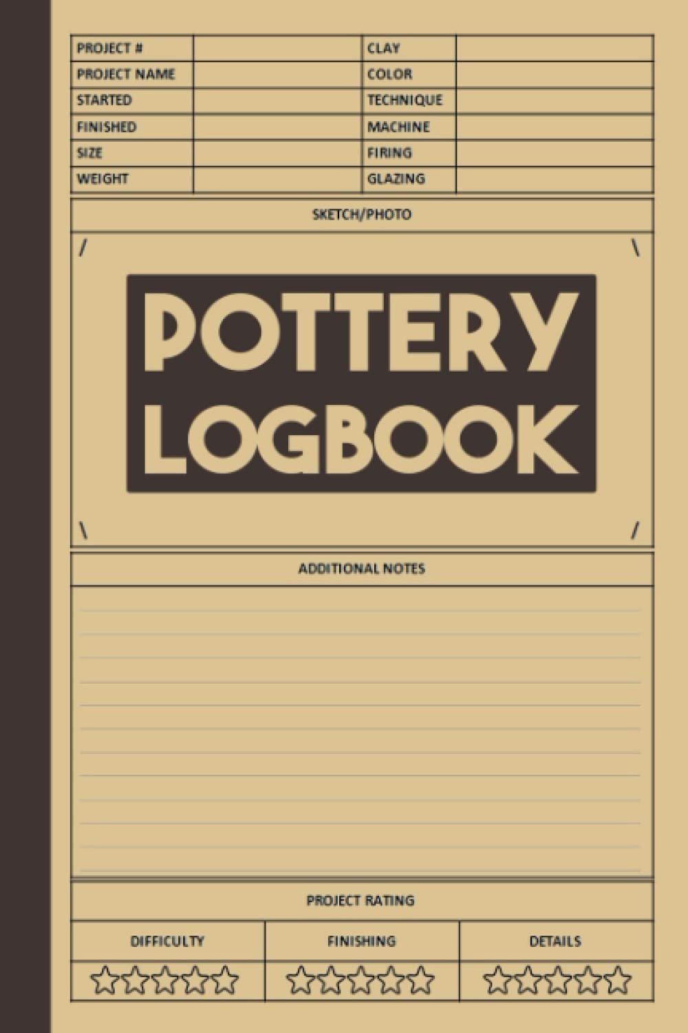 Pottery Logbook: Track your Pottery and Ceramics Projects, a Journal to Keep Record of Project Name & Number, Clay, Started, Finished, Color, Size and More, Gifts for Potters - Product Image