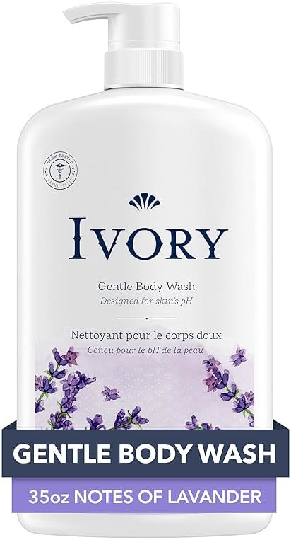 Ivory Body Wash, Designed for the Whole Family, Gentle Formula, Free of Dyes Heavy Perfumes Parabens Phthalates & Silicones, Lavender Scent, 35 oz - Product Image