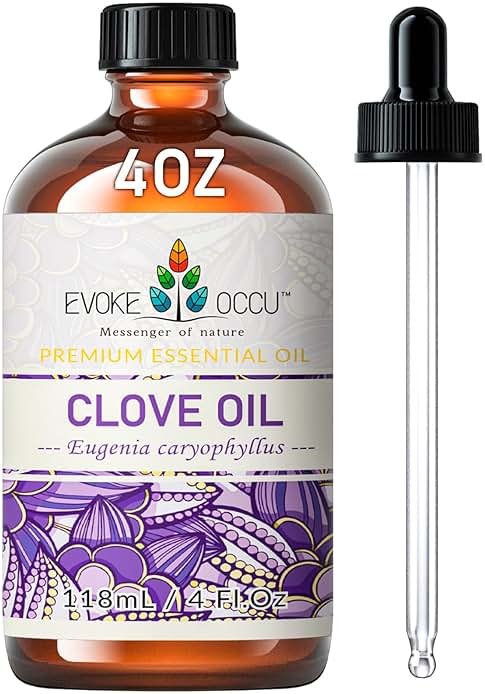 EVOKE OCCU Clove Oil for Teeth and Gums - Oral Care, Toothache Relief & Fresh Breath - DIY Mouthwash - 4 Fl Oz - Product Image