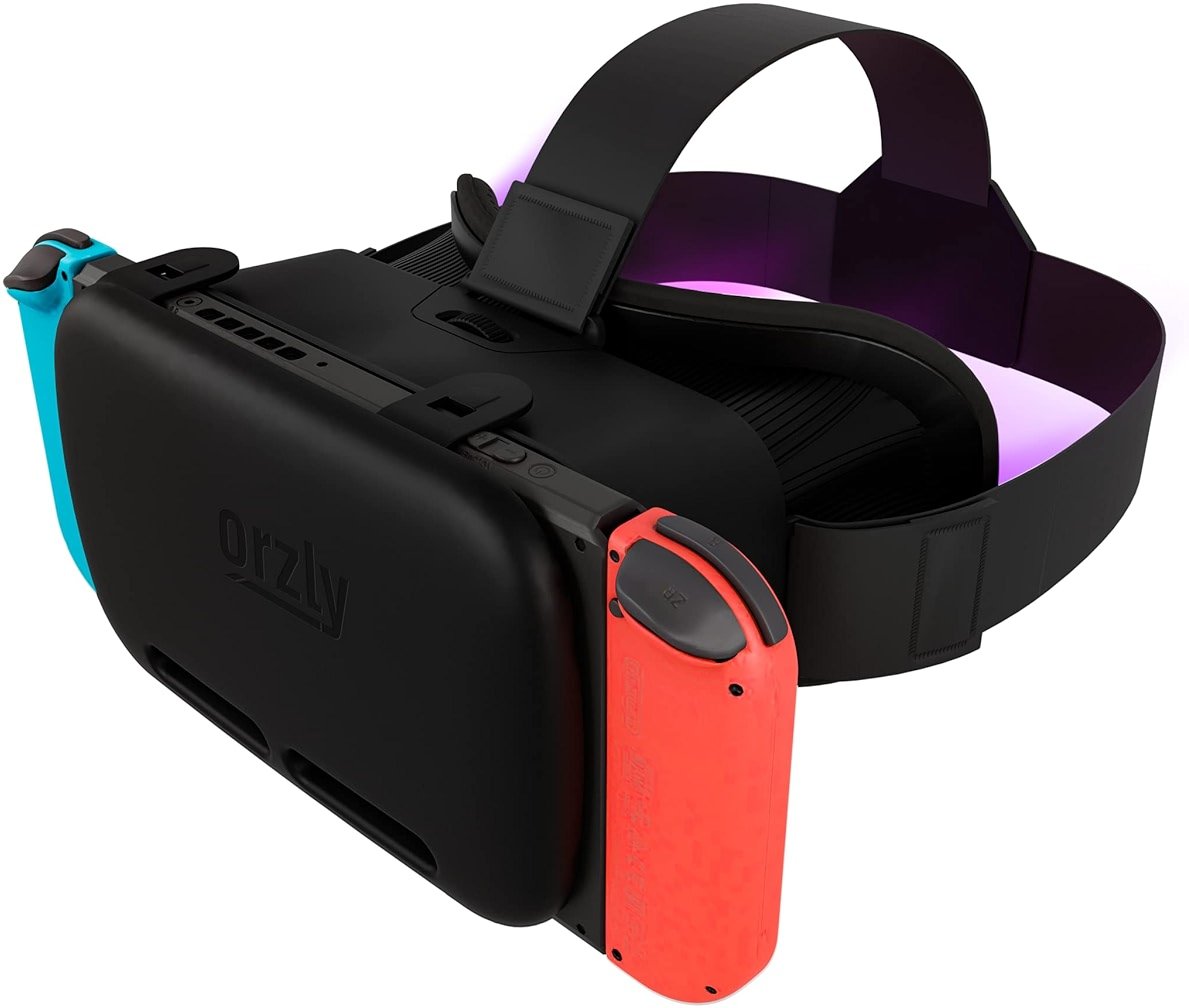 Orzly VR Headset Designed for Nintendo Switch & Switch OLED Console with Adjustable Lens for a Virtual Reality Gaming Experience and for Labo VR - Black - Gift Boxed Edition - Product Image