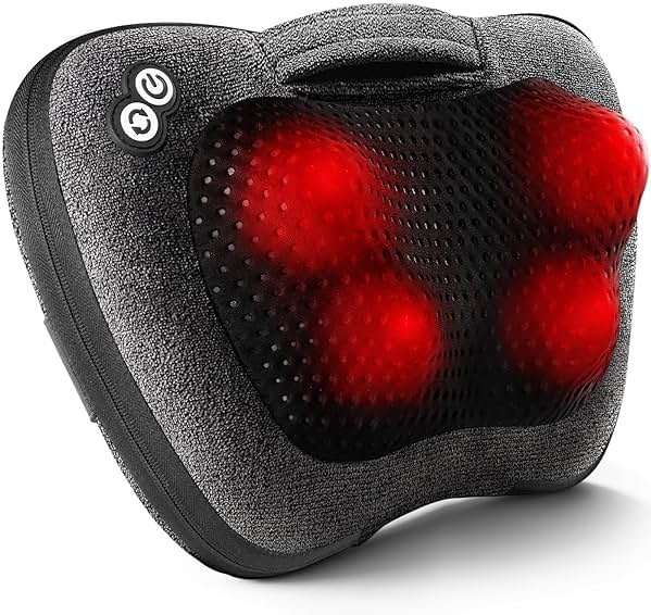 VIKTOR JURGEN Back Massager, Neck Massager with Heat, Massage Pillow Gifts for Men & Women, Electric Shiatsu Back Massager, Deep Kneading Shoulder Massager for Full Body Muscle,Massage at Home, Car - Product Image