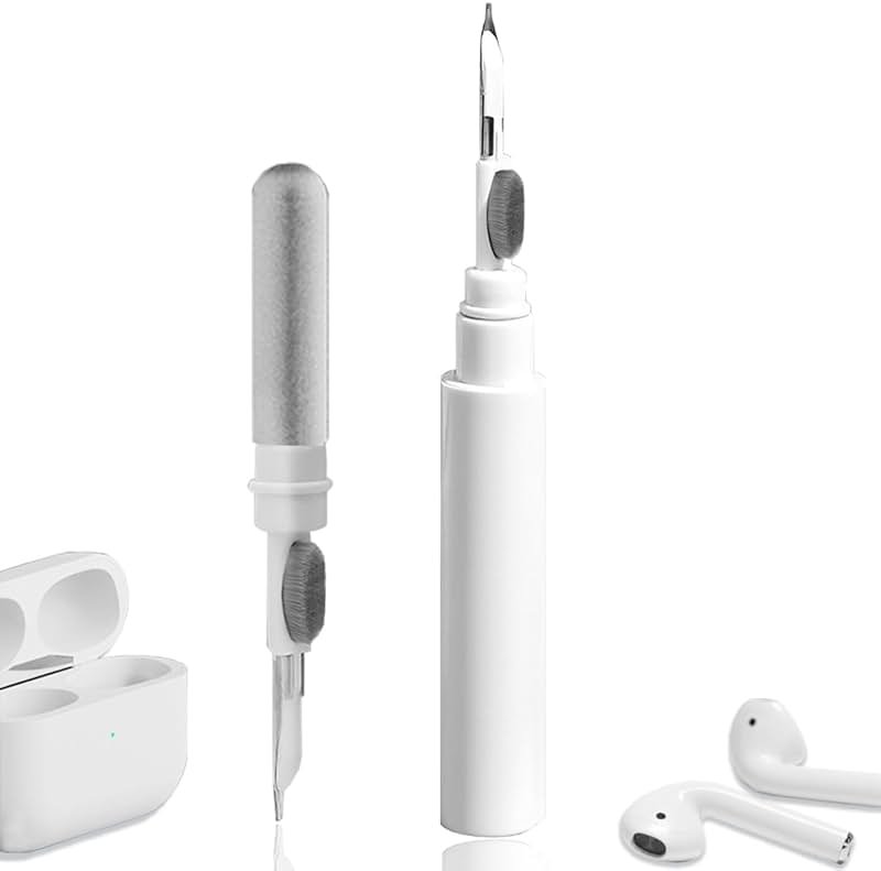 Cleaner Kit for Airpods,Earbuds Cleaning kit for Airpods Pro 1 2 3, Multi-Function Cleaning Tool with Brush for Wireless Earphones Bluetooth Headphones Camera and iPhone(White) - Product Image