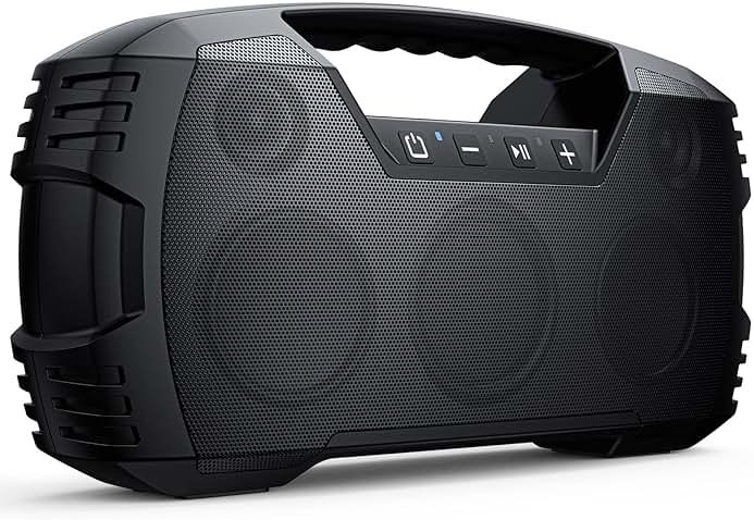 IPX7 Waterproof Outdoor Bluetooth Speaker, Wireless, 90W(Peak), 32H Playtime, Floating Design, Deep Bass & Loud Stereo Sound, Portable with Handle, Rugged for Pool, Beach, Kayaking, Hiking, Black - Product Image