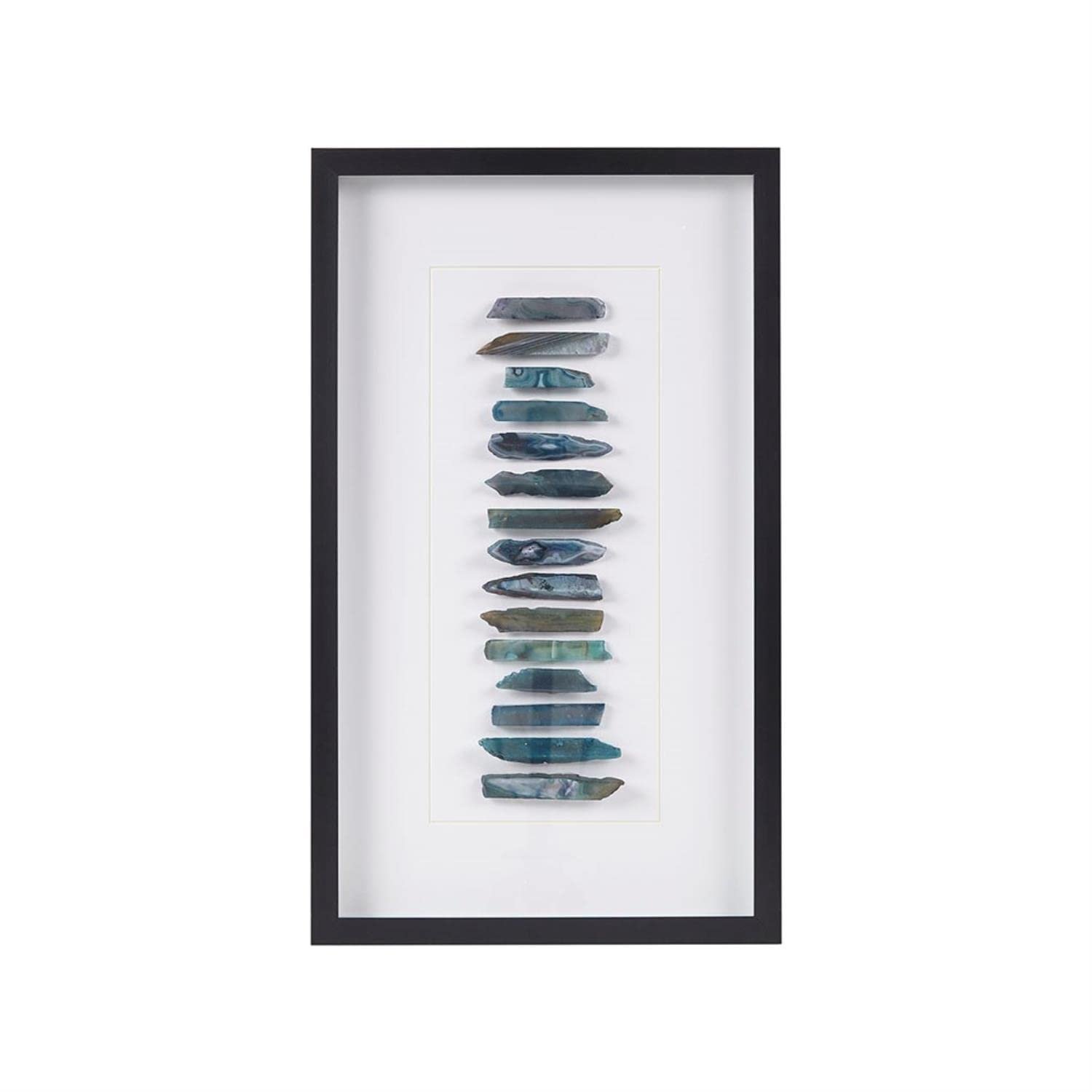 INK+IVY Cerulean Stones Wall Décor Natural Agate, Glass Framed Art for Living Room Entryway Home Accent, Ready to Hang Bedroom Decoration, 13.78" W x 23.62" H, Blue - Product Image
