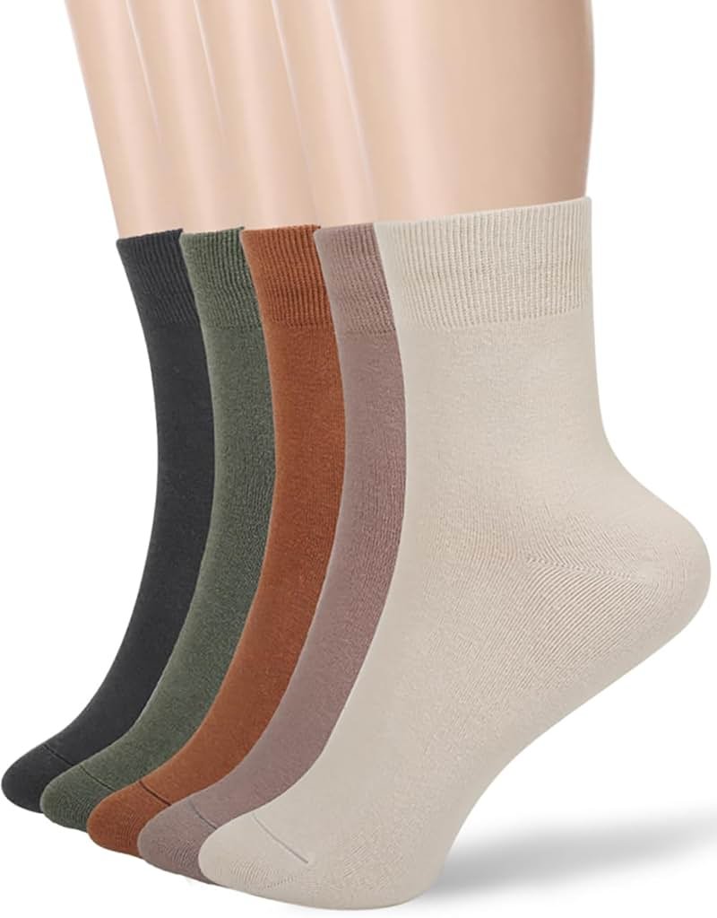 FGZ Women Thin Cotton Socks Soft Cozy Socks Cute Ankle Crew Socks 5 Pairs - Product Image
