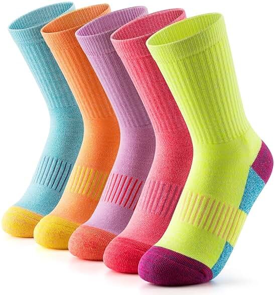 Gonii Women Socks Hiking Running Thick Cushion Athletic Crew Socks 5-Pair - Product Image