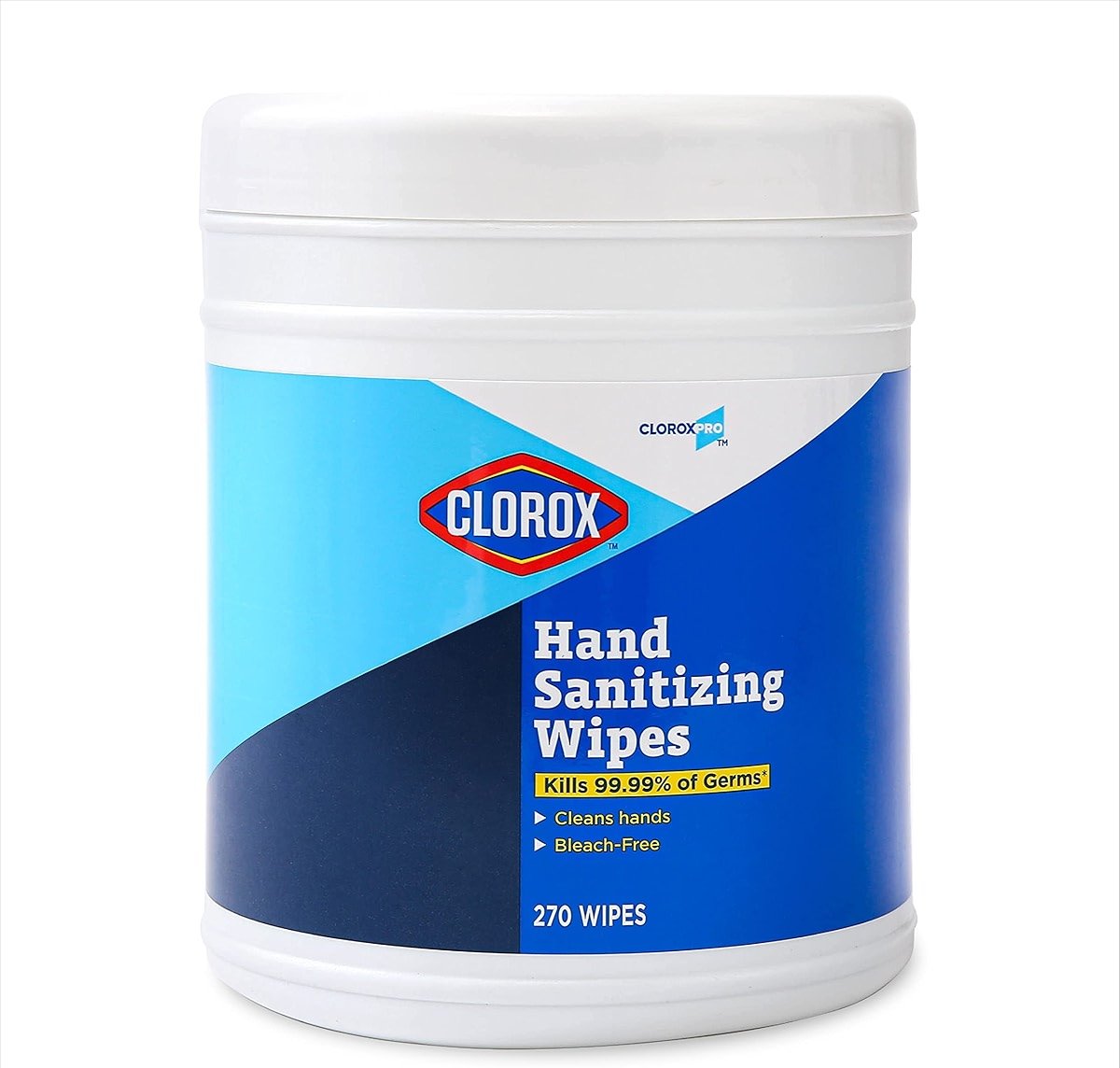Clorox Pro Alcohol Free Hand Sanitizer Wipes with BZK, Gentle Bleach-Free Sanitizing Wipes for Hands - 0.13% BZK Formula, FDA Registered, Resealable Bulk Canister, 270 Count - Product Image