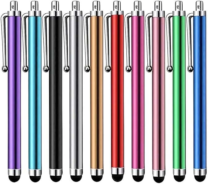 Stylus Pen [10 Pack] Universal Capacitive Touch Screen Pens for Tablets, iPad mini, iPad Pro, iPad Air, Smartphones, Samsung Galaxy - Multiple Colors - Product Image
