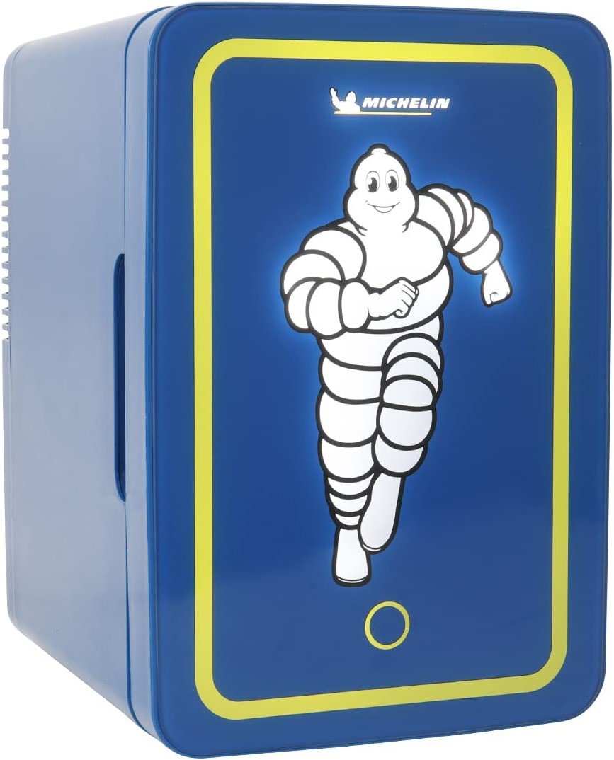Koolatron MICHELIN Portable Mini Fridge for Bedroom Skincare Cosmatic Office Portable Small Refrigerator 6 Can Mini Refrigerator Compact Fridge Dorm Fridge Small Fridge Travel Cooler 12V AC Blue - Product Image