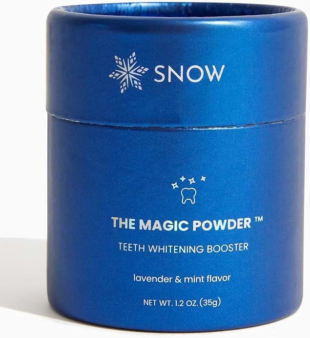SNOW Magic Powder Teeth Whitening Booster for Any Toothpaste | Hydroxyapatite Sodium Bicarbonate and Botanical Blend | for Surface Stains | Peroxide Free | Lavender Mint - Product Image