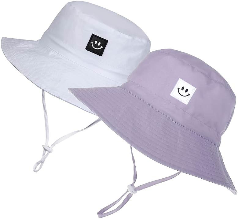 MaxNova Baby Sun Hat Smile Face UPF 50+ Toddler Bucket Hat for Boys Girls 0-7 Years - Product Image