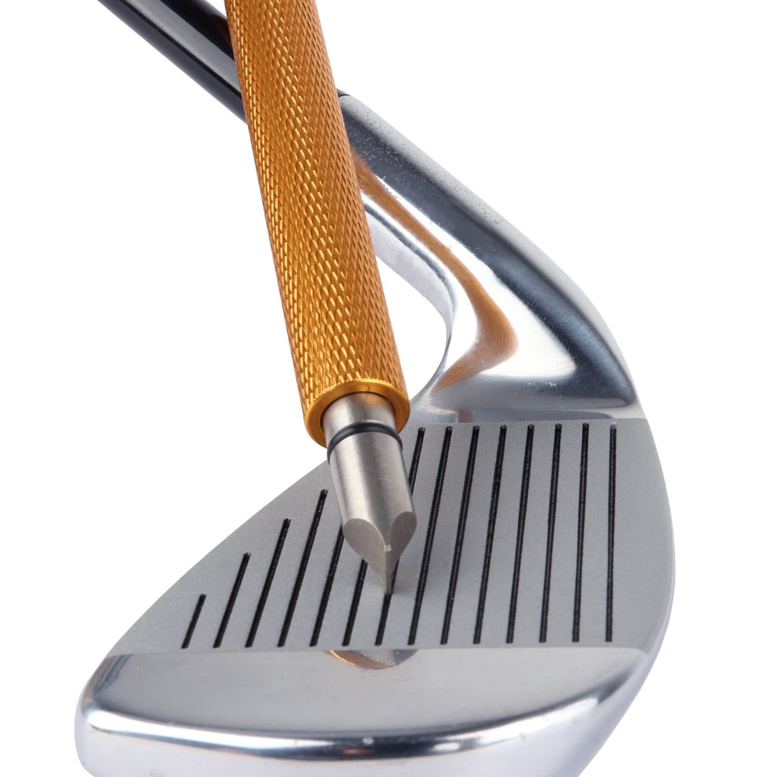 Bulex Golf Club Groove Sharpener, Re-Grooving Tool and Cleaner for Wedges & Irons - Generate Optimal Backspin - Suitable for U & V-Grooves - Product Image