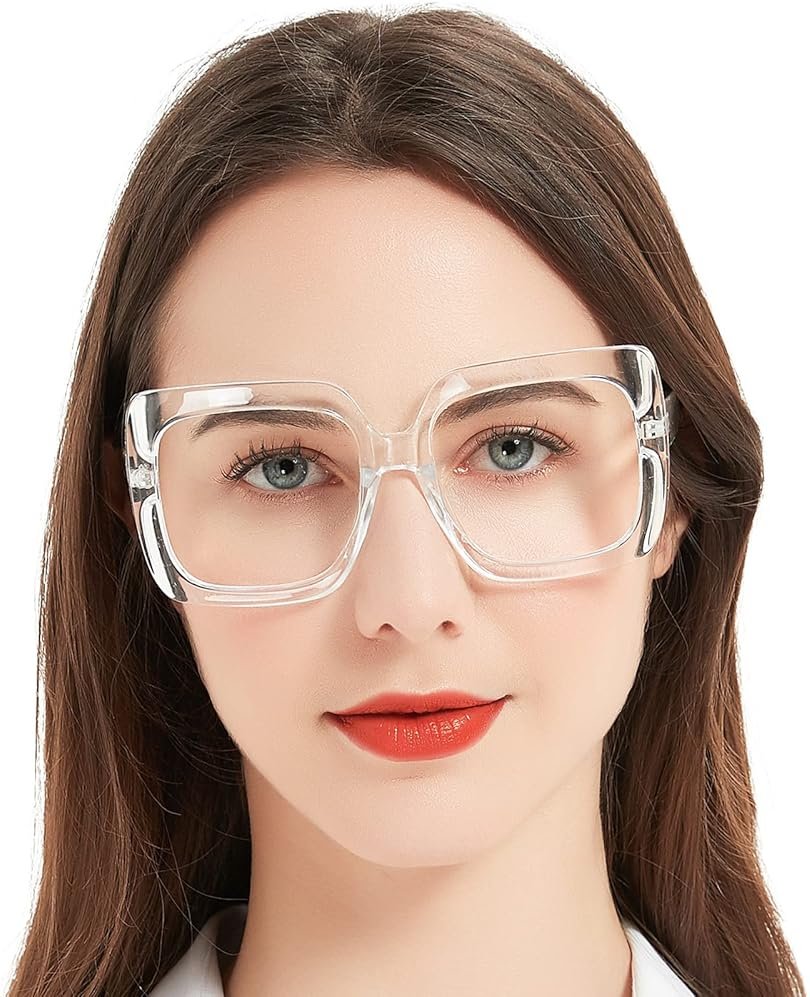 MARE AZZURO Oversized Reading Glasses Women Trendy Square Readers 1.0 1.25 1.5 1.75 2.0 2.25 2.5 2.75 3.0 3.5 4.0 5.0 6.0 - Product Image
