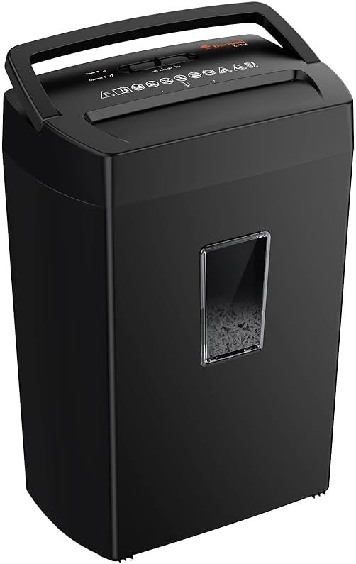 Bonsaii 12-Sheet Cross Cut Paper Shredder, 5.5 Gal Home Office Heavy Duty Shredder for Paper, Credit Card, Mail, Staples, with Transparent Window, High Security Level P-4 (C275-A) - Product Image