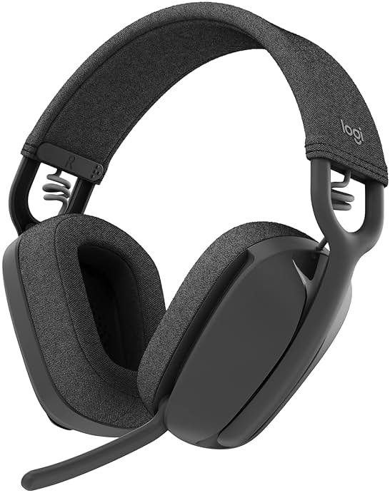 Logitech Zone Vibe 100 Lightweight Wireless Over Ear Headphones with Noise Canceling Microphone, Advanced Multipoint Bluetooth Headset, Works with Teams, Google Meet, Zoom, Mac/PC - Graphite - Product Image