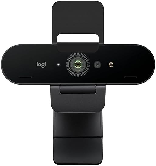Logitech Brio 4K Webcam, Video Calling, Noise-Cancelling mic, HD Auto Light Correction, Wide Field of View, Windows Hello Works with Microsoft Teams, Zoom, Google Meet, PC/Mac/Laptop/MacBook/Tablet - Product Image