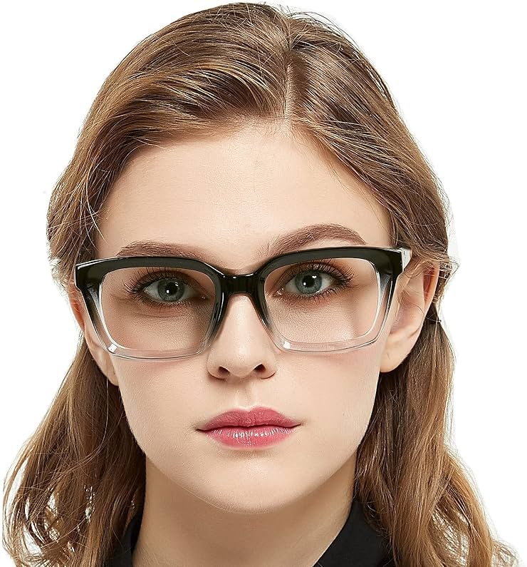MARE AZZURO Oversized Reading Glasses Women Retro Square Readers 1.0 1.25 1.5 1.75 2.0 2.25 2.5 2.75 3.0 3.5 (Black+clear, 2.50) - Product Image