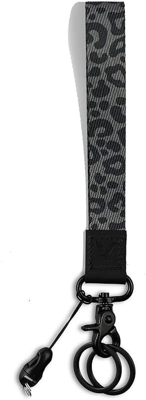 Yiflin Cute Wrist Lanyard for Keys, Keychain, Wallet, Id Holder, Cell Phone, Wristlet Lanyard Key Chain Holder（Black Leopard） - Product Image
