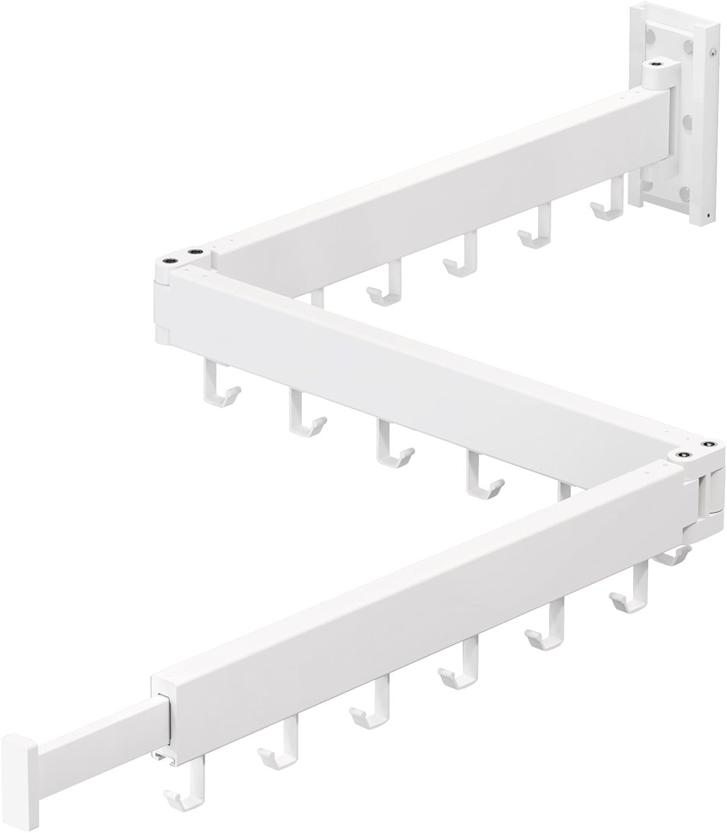 ZdwCyl Clothes Drying Rack,Laundry Space Saver Wall Mounted,Retractable,Collapsible(Tri-Fold), White Color Rack Clothing - Product Image