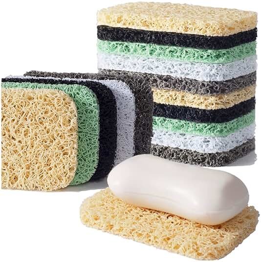 12PCS Soap Savers Pads BPA Free Soap Holder for Bar Soap Non-Slip Self Draining Soap Dish Soap Lift for Shower Kitchen Bathroom - Product Image