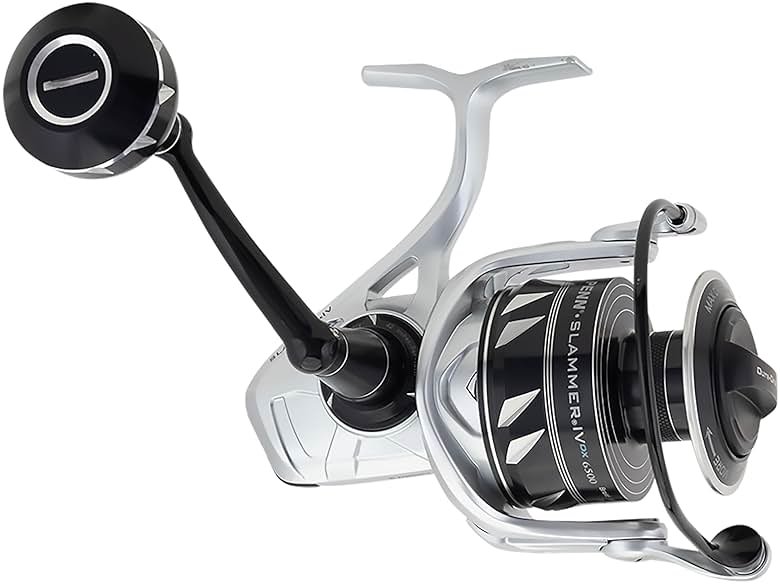 Penn Slammer IV DX Spinning Fishing Reels, Silver/Black - Product Image