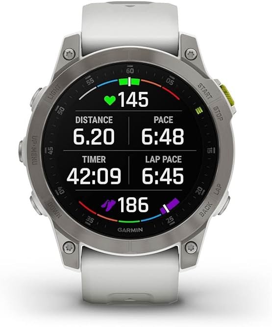 Garmin epix Gen 2, Premium Active smartwatch, Health and Wellness Features, Touchscreen AMOLED Display, Adventure Watch with Advanced Features, White Titanium - Product Image