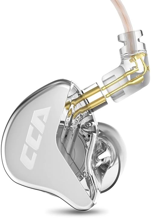 CCA CRA in Ear Monitor Headphones, Ultra-Thin Diaphragm Dynamic Driver IEM Earphones, Clear Sound & Deep Bass, Wired Gaming Earbuds with Tangle-Free Detachable Cable for Singer Musicians Drummers DJ - Product Image