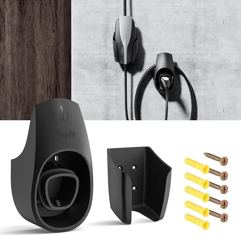 BMZX EV Charger Holder for Tesla, Wall Mount Kit for Tesla Charger Holder, Charging Cable Organizer with Charger Slot Fit for Model 3/Y/S/X - Product Image