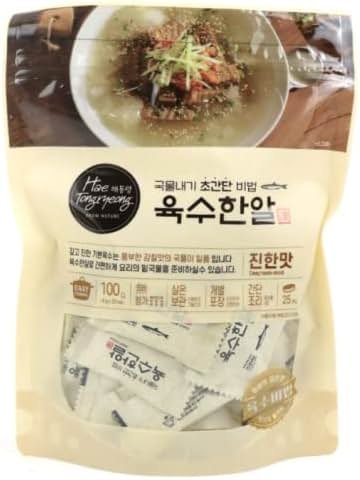 HaeTongryeong Freeze-dried, Deep Taste Coin Stock 100g(4g x 25pcs, 0.22lb, 3.52oz), Korean Broth, Soup base, 육수한알, 진한맛 - Product Image