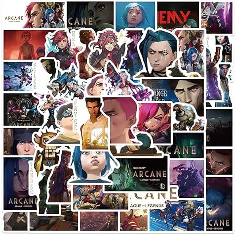 50Pcs Cartoon Arcane：League of Legends Stickers for Water Bottle Cup Laptop Guitar Car Motorcycle Bike Skateboard Luggage Box Vinyl Waterproof Graffiti Patches JHSL - Product Image