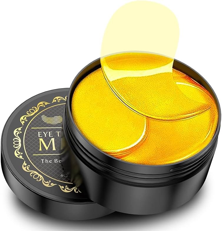 NAZANO 24K Gold Under Eye Patches - 60 Pack for Puffy Eyes, Dark Circles, Bags & Wrinkles with Collagen & Hyaluronic Acid - Eye Care Pads for Daily Skincare (Gold) - Product Image