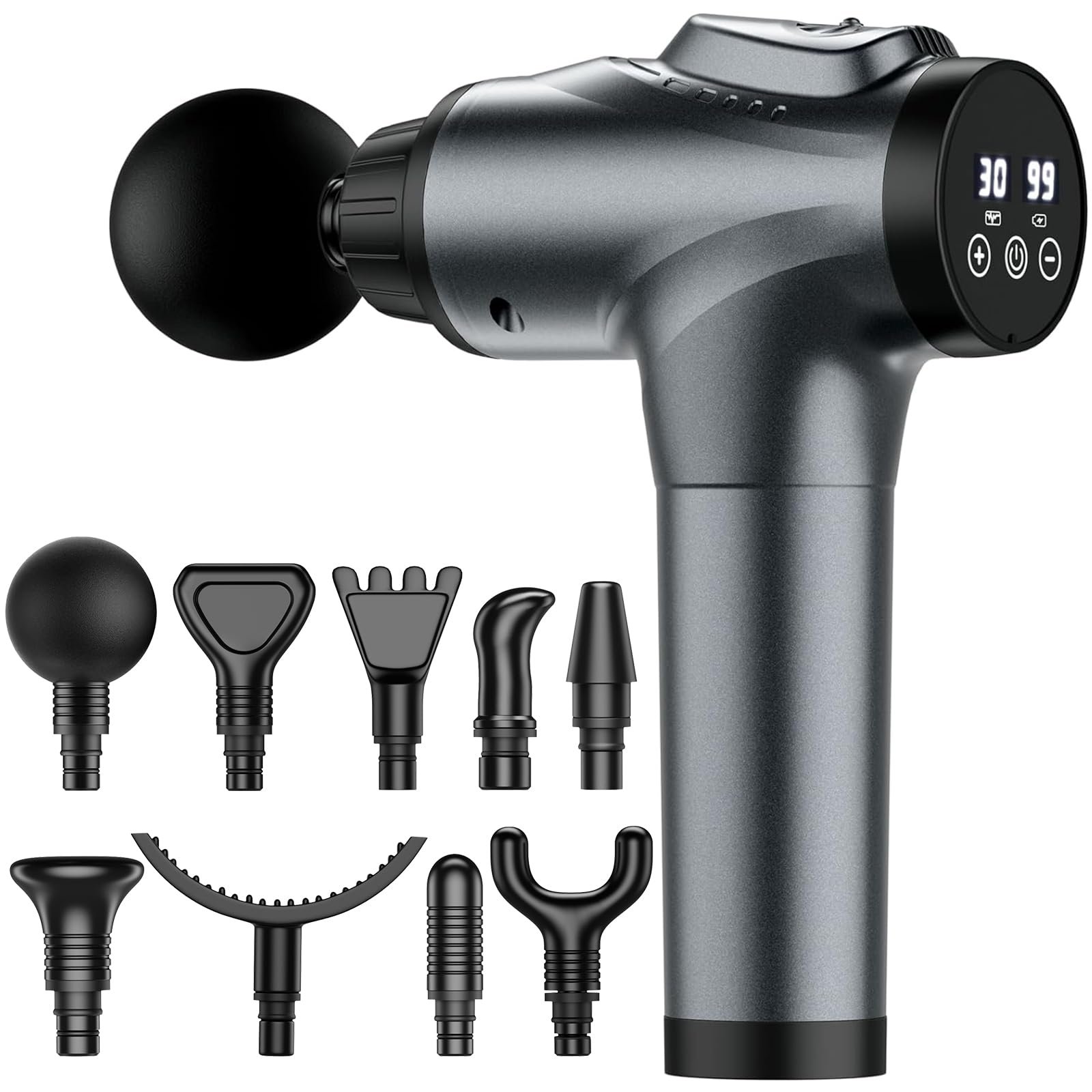 APHERMA Massage Gun, Muscle Massage Gun for Athletes Handheld Electric Deep Tissue Back Massager, Percussion Massage Device for Pain Relief with 30 Speed Levels 9 Heads - Product Image