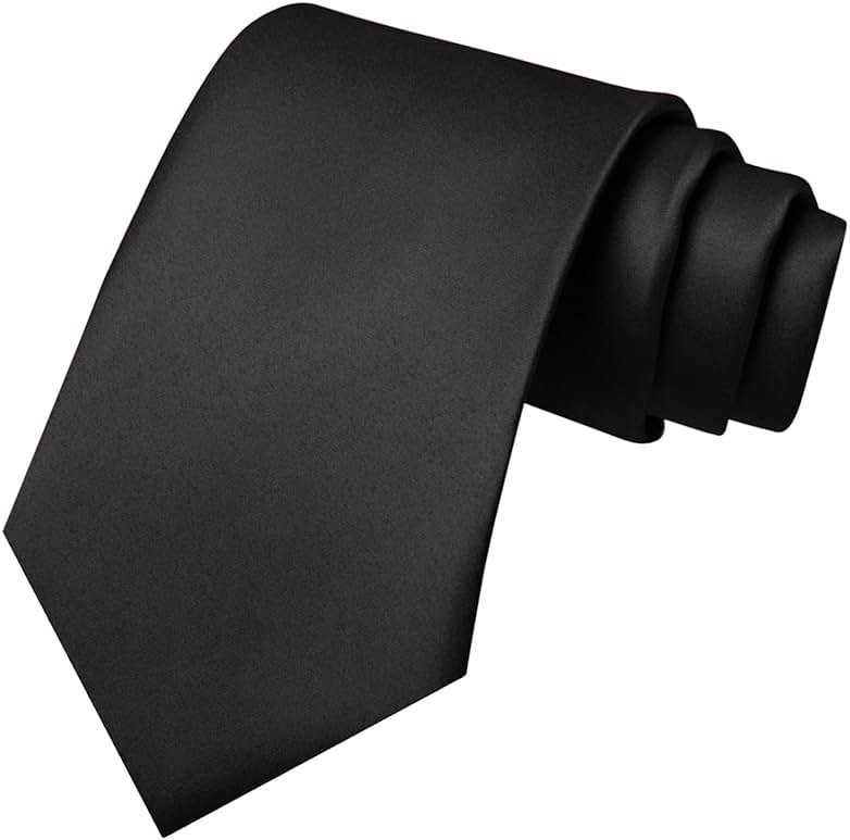 JEMYGINS Solid Color Tie Mens Necktie for Business and Wedding - Product Image