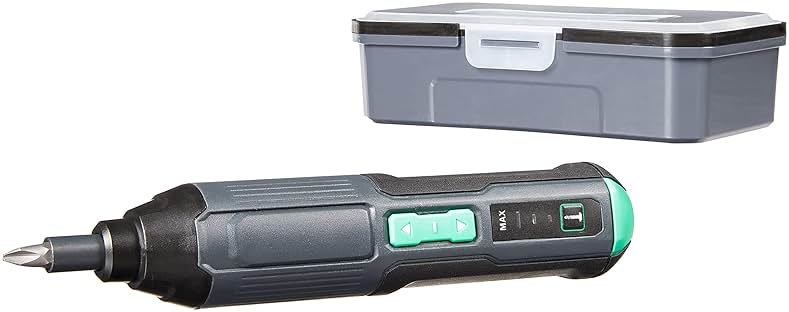 Amazon Basics by SKIL 4V Rechargeable Cordless Stick Screwdriver with 34-Piece Bit Set, Carrying Case, USB-C Charging, LED Work Light, 3 Torque Settings, Portable - Product Image