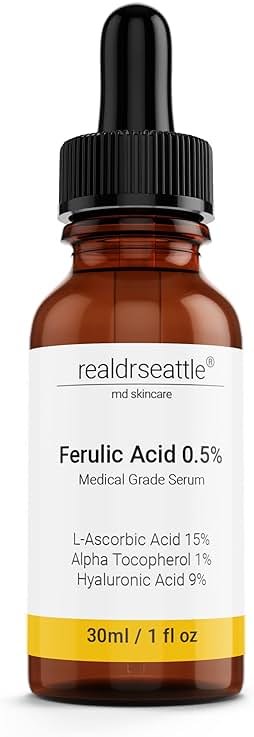 Ferulic Acid Serum Skin Care 20% Vitamin C Hyaluronic Acid Serum + CE Ferulic Acid - Potent Anti Aging, Anti Wrinkle - Product Image